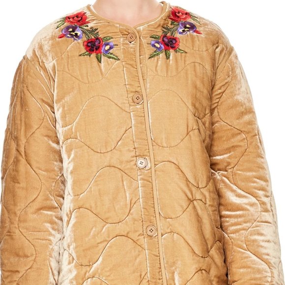 Sandro | Quilted Riva Velvet Jacket - Picture 2 of 14